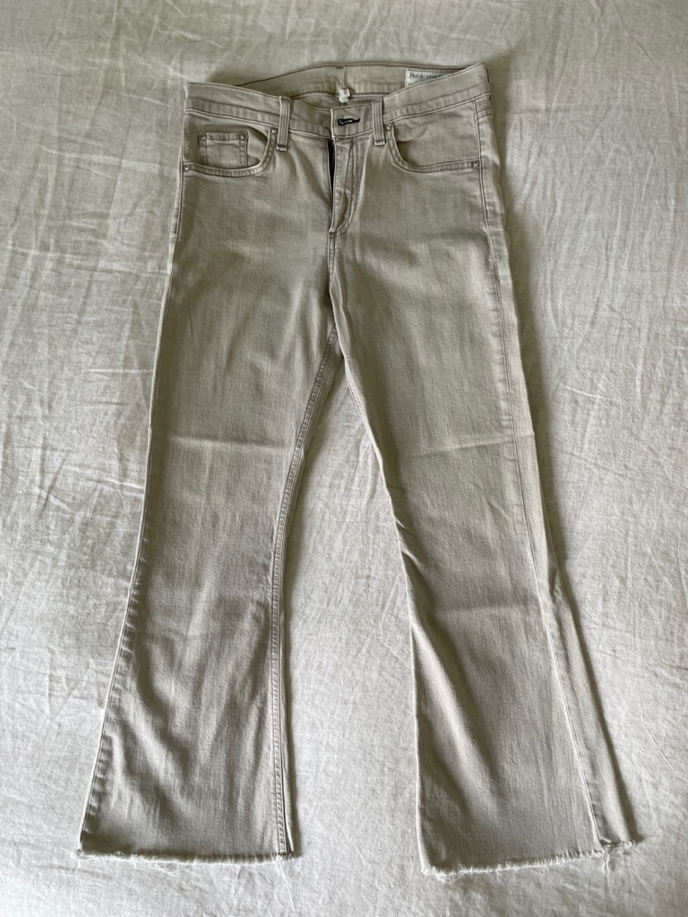 rag & bone Light Beige Jeans with Subtle Taupe Stitching